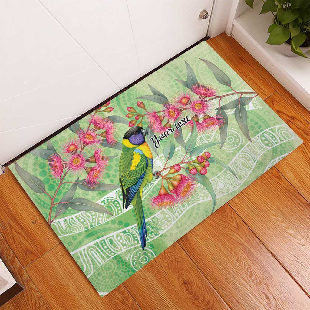 Australian Rainbow Lorikeet and Eucalyptus Rubber Doormat Spirit of Aussie Aboriginal Dot Art - Aussie Hoodie