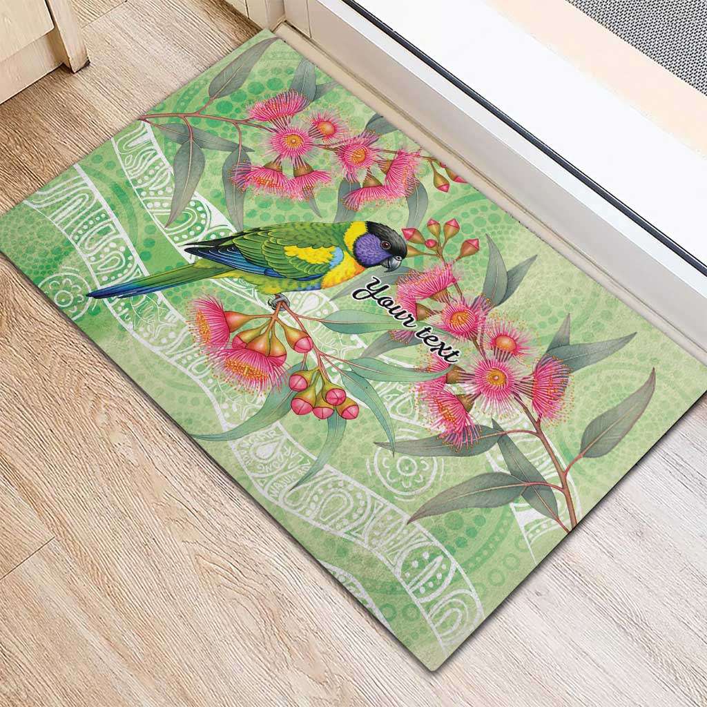 Australian Rainbow Lorikeet and Eucalyptus Rubber Doormat Spirit of Aussie Aboriginal Dot Art - Aussie Hoodie