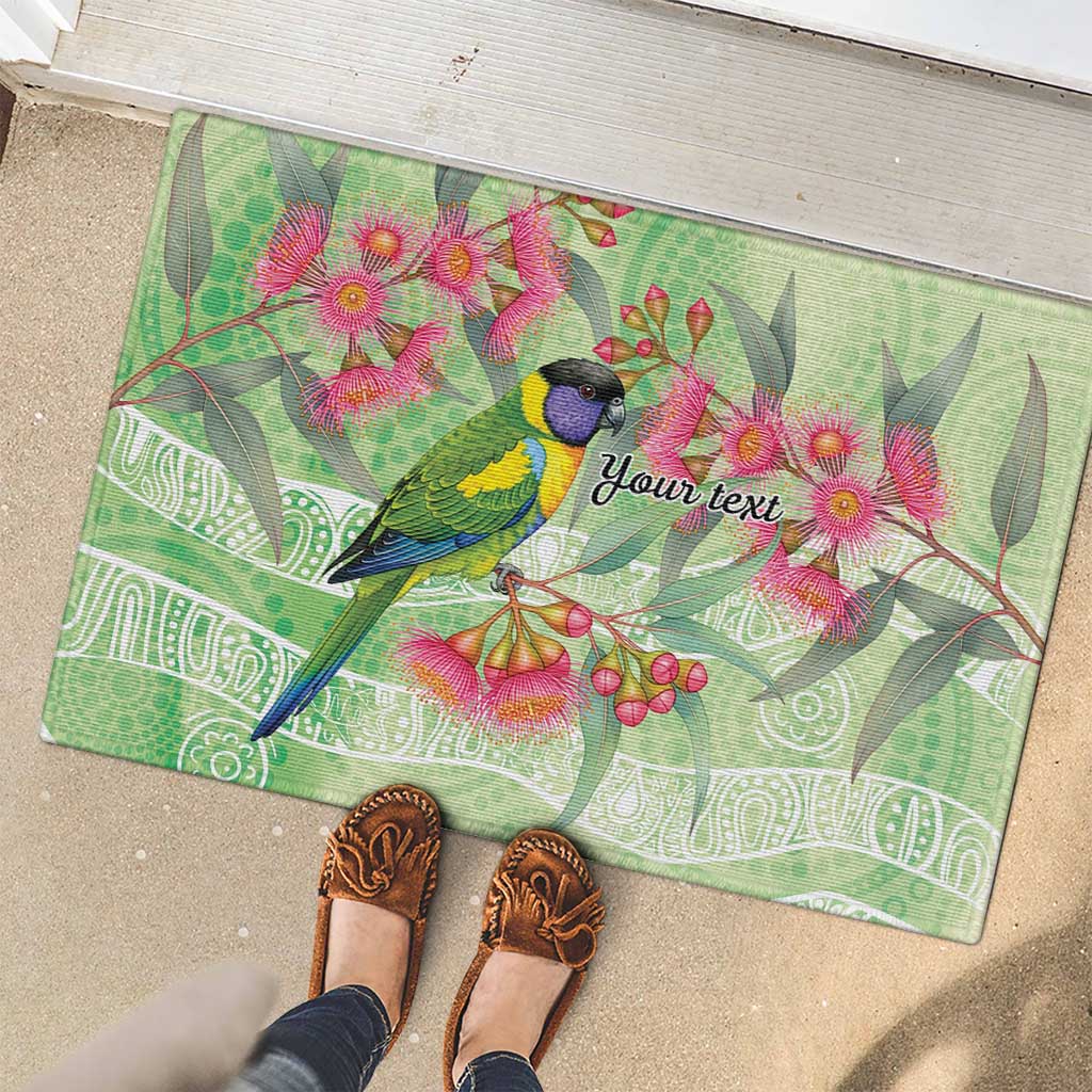 Australian Rainbow Lorikeet and Eucalyptus Rubber Doormat Spirit of Aussie Aboriginal Dot Art - Aussie Hoodie