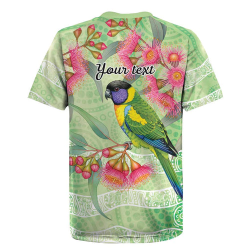Australian Rainbow Lorikeet and Eucalyptus Rugby Jersey Spirit of Aussie Aboriginal Dot Art - Aussie Hoodie