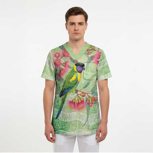 Australian Rainbow Lorikeet and Eucalyptus Scrub Top Spirit of Aussie Aboriginal Dot Art - Aussie Hoodie