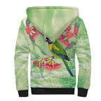 Australian Rainbow Lorikeet and Eucalyptus Sherpa Hoodie Spirit of Aussie Aboriginal Dot Art - Aussie Hoodie