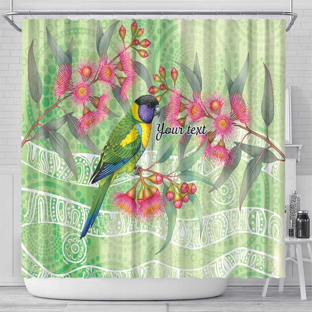 Australian Rainbow Lorikeet and Eucalyptus Shower Curtain Spirit of Aussie Aboriginal Dot Art - Aussie Hoodie