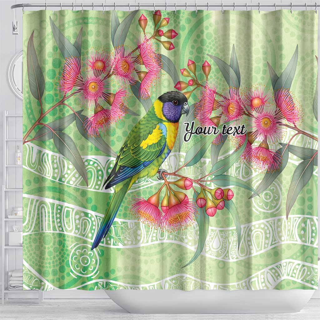 Australian Rainbow Lorikeet and Eucalyptus Shower Curtain Spirit of Aussie Aboriginal Dot Art - Aussie Hoodie