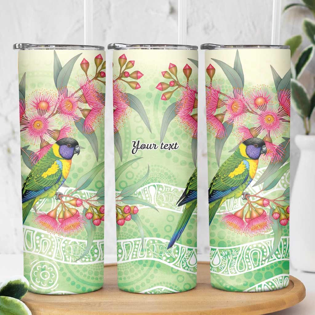 Australian Rainbow Lorikeet and Eucalyptus Skinny Tumbler Spirit of Aussie Aboriginal Dot Art - Aussie Hoodie