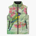 Australian Rainbow Lorikeet and Eucalyptus Sleeveless Puffer Jacket Spirit of Aussie Aboriginal Dot Art - Aussie Hoodie
