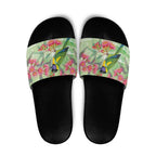 Australian Rainbow Lorikeet and Eucalyptus Slide Sandals Spirit of Aussie Aboriginal Dot Art - Aussie Hoodie