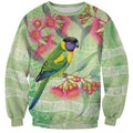 Australian Rainbow Lorikeet and Eucalyptus Sweatshirt Spirit of Aussie Aboriginal Dot Art - Aussie Hoodie