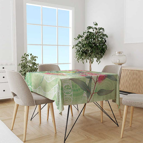 Australian Rainbow Lorikeet and Eucalyptus Tablecloth Spirit of Aussie Aboriginal Dot Art - Aussie Hoodie