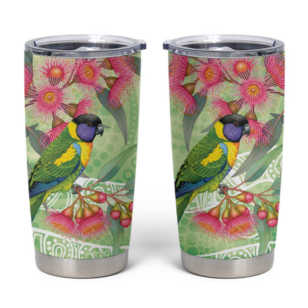 Australian Rainbow Lorikeet and Eucalyptus Tumbler Cup Spirit of Aussie Aboriginal Dot Art - Aussie Hoodie