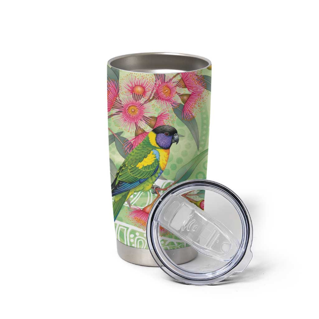 Australian Rainbow Lorikeet and Eucalyptus Tumbler Cup Spirit of Aussie Aboriginal Dot Art - Aussie Hoodie