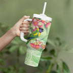 Australian Rainbow Lorikeet and Eucalyptus Tumbler With Handle Spirit of Aussie Aboriginal Dot Art - Aussie Hoodie