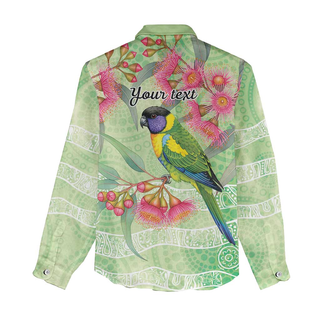 Australian Rainbow Lorikeet and Eucalyptus Women Casual Shirt Spirit of Aussie Aboriginal Dot Art - Aussie Hoodie