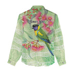 Australian Rainbow Lorikeet and Eucalyptus Women Casual Shirt Spirit of Aussie Aboriginal Dot Art - Aussie Hoodie