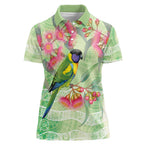 Australian Rainbow Lorikeet and Eucalyptus Women Polo Shirt Spirit of Aussie Aboriginal Dot Art - Aussie Hoodie