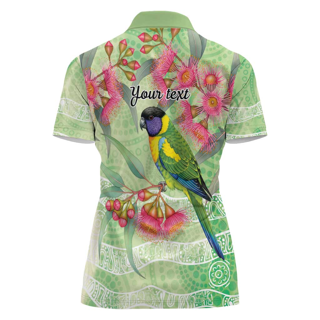 Australian Rainbow Lorikeet and Eucalyptus Women Polo Shirt Spirit of Aussie Aboriginal Dot Art - Aussie Hoodie