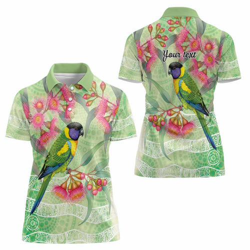Australian Rainbow Lorikeet and Eucalyptus Women Polo Shirt Spirit of Aussie Aboriginal Dot Art - Aussie Hoodie