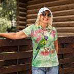 Australian Rainbow Lorikeet and Eucalyptus Women Polo Shirt Spirit of Aussie Aboriginal Dot Art - Aussie Hoodie