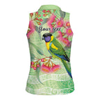 Australian Rainbow Lorikeet and Eucalyptus Women Sleeveless Polo Shirt Spirit of Aussie Aboriginal Dot Art - Aussie Hoodie