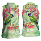 Australian Rainbow Lorikeet and Eucalyptus Women Sleeveless Polo Shirt Spirit of Aussie Aboriginal Dot Art - Aussie Hoodie
