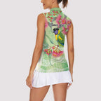 Australian Rainbow Lorikeet and Eucalyptus Women Sleeveless Polo Shirt Spirit of Aussie Aboriginal Dot Art - Aussie Hoodie