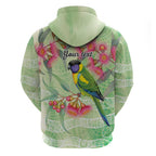 Australian Rainbow Lorikeet and Eucalyptus Zip Hoodie Spirit of Aussie Aboriginal Dot Art - Aussie Hoodie