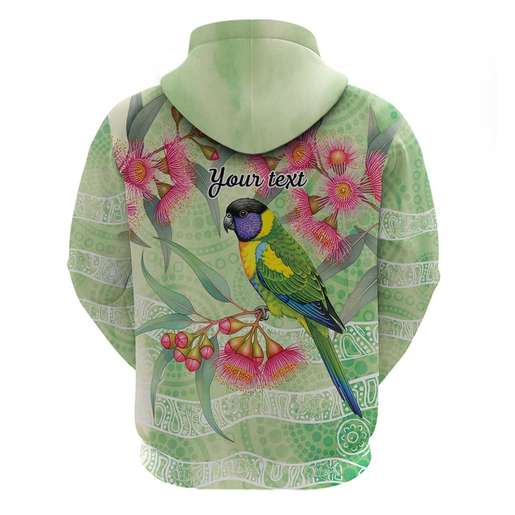 Australian Rainbow Lorikeet and Eucalyptus Zip Hoodie Spirit of Aussie Aboriginal Dot Art - Aussie Hoodie