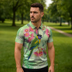 Australian Rainbow Lorikeet and Eucalyptus Zipper Polo Shirt Spirit of Aussie Aboriginal Dot Art - Aussie Hoodie
