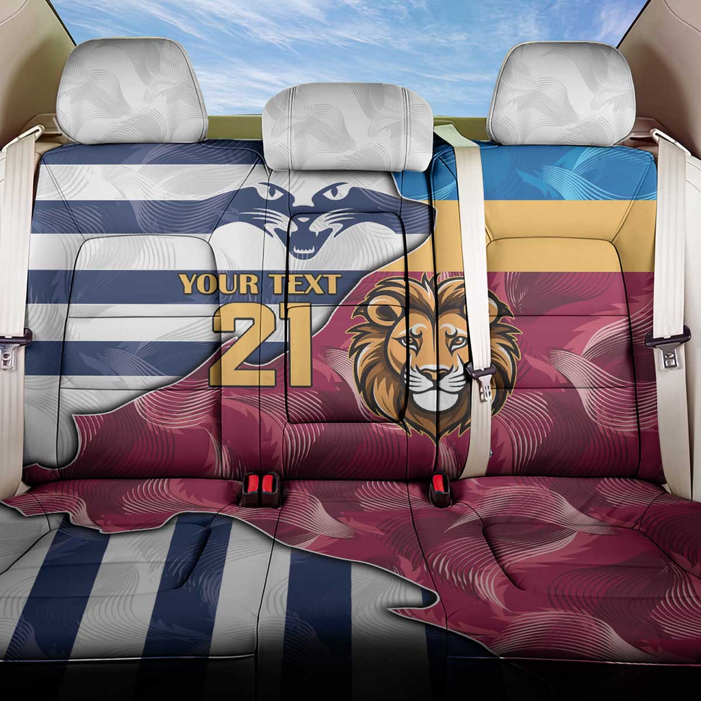 Brisbane-Geelong Football Custom Back Car Seat Cover Cracked Metal Style