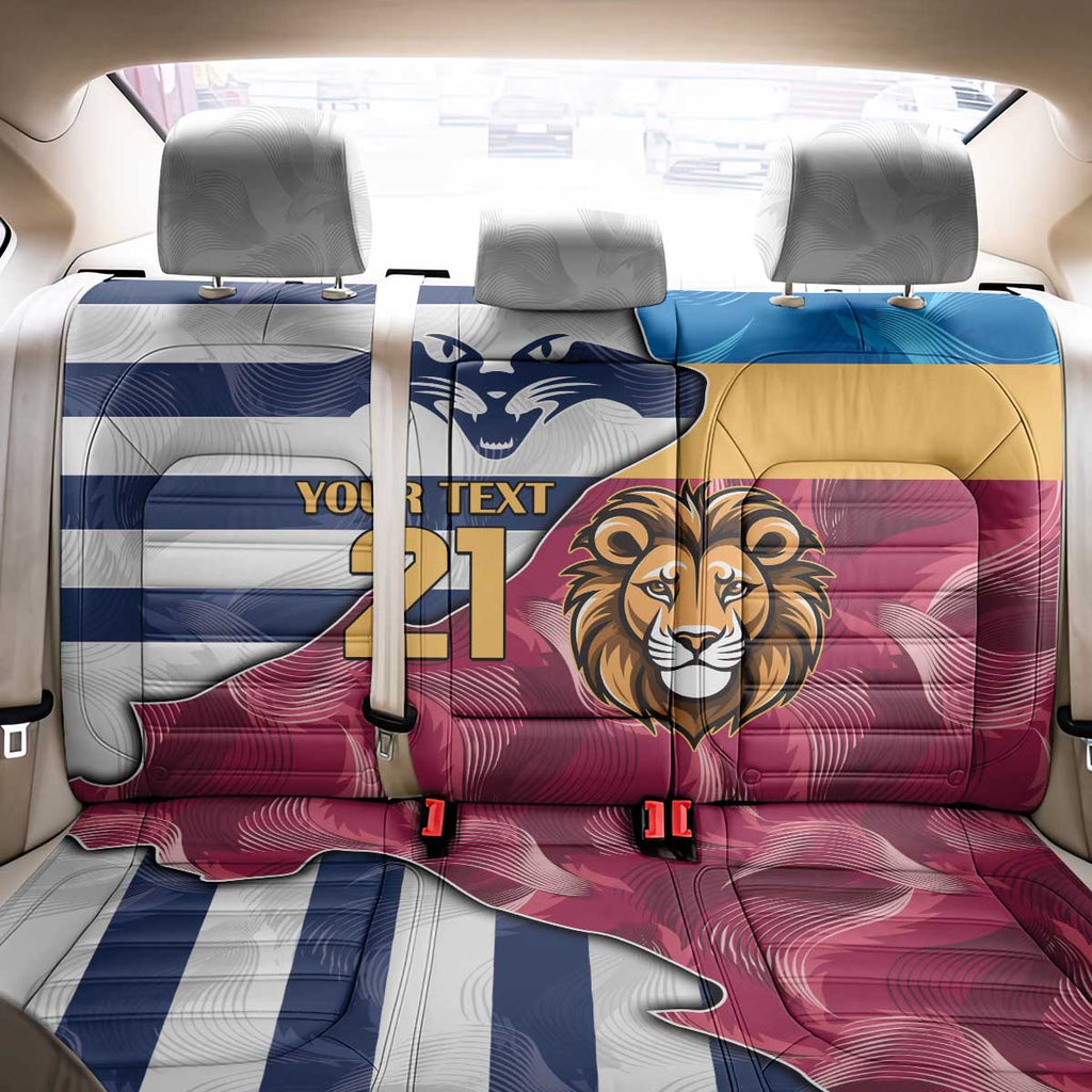 Brisbane-Geelong Football Custom Back Car Seat Cover Cracked Metal Style