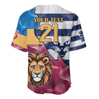 Brisbane-Geelong Football Custom Baseball Jersey Cracked Metal Style