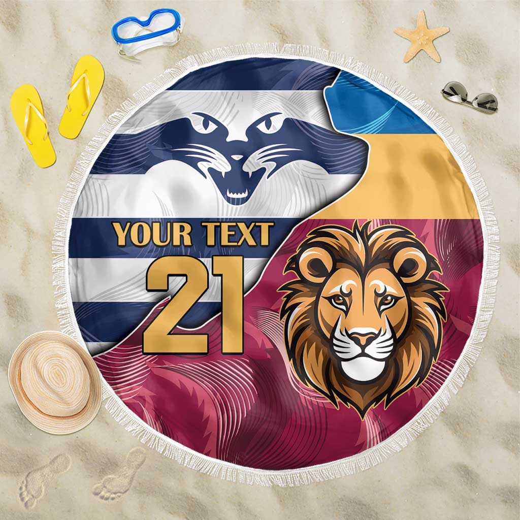 Brisbane-Geelong Football Custom Beach Blanket Cracked Metal Style