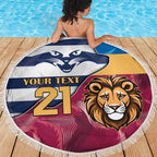 Brisbane-Geelong Football Custom Beach Blanket Cracked Metal Style