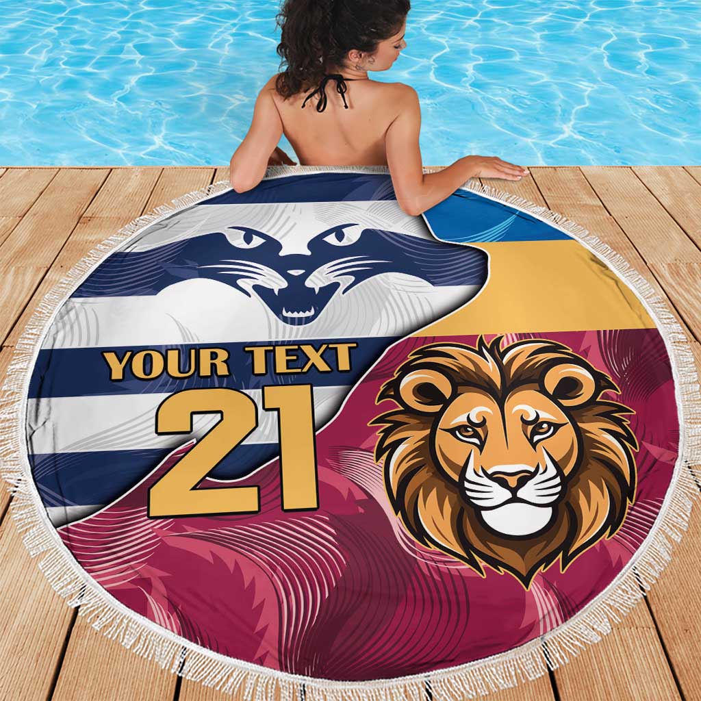 Brisbane-Geelong Football Custom Beach Blanket Cracked Metal Style
