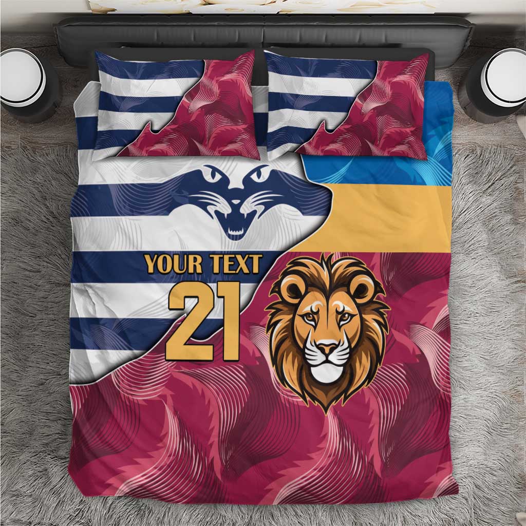 Brisbane-Geelong Football Custom Bedding Set Cracked Metal Style