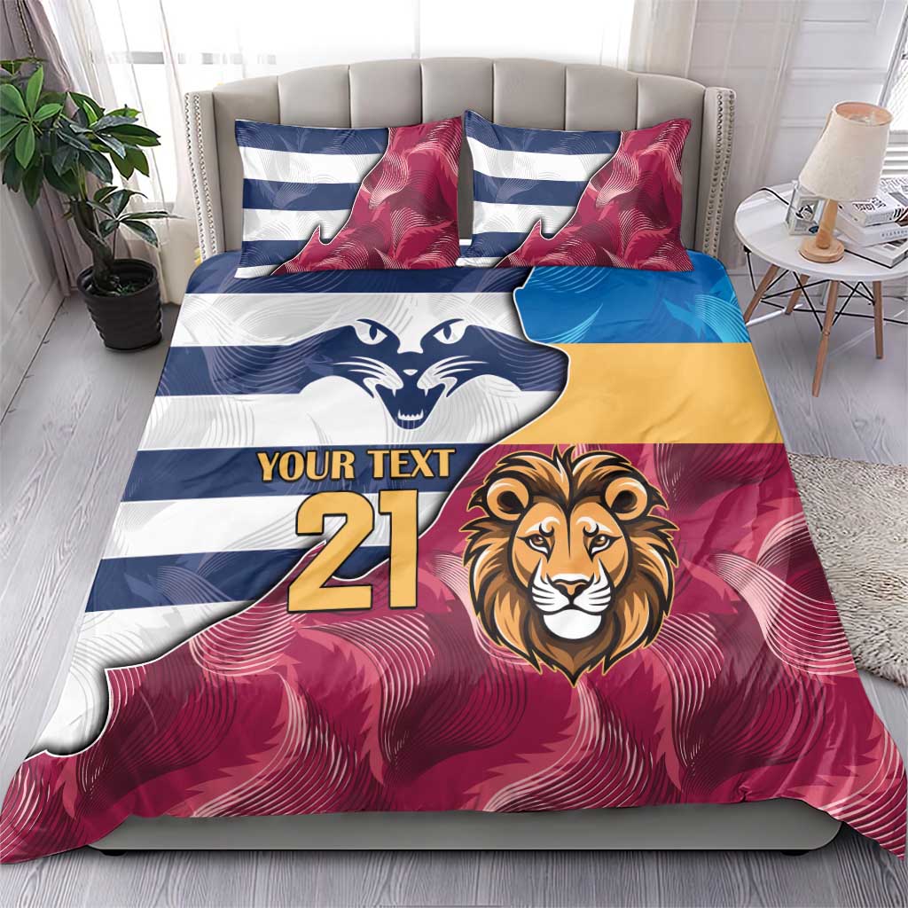 Brisbane-Geelong Football Custom Bedding Set Cracked Metal Style