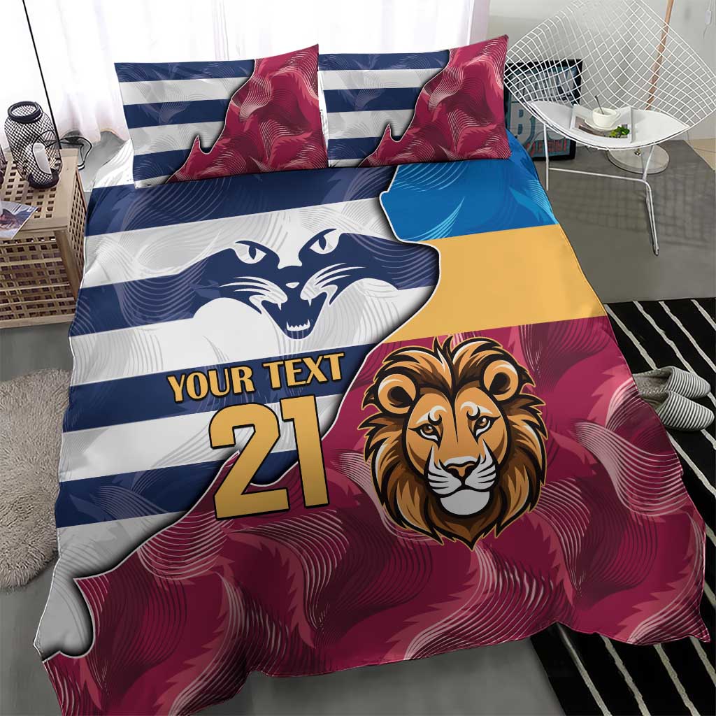 Brisbane-Geelong Football Custom Bedding Set Cracked Metal Style