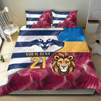 Brisbane-Geelong Football Custom Bedding Set Cracked Metal Style
