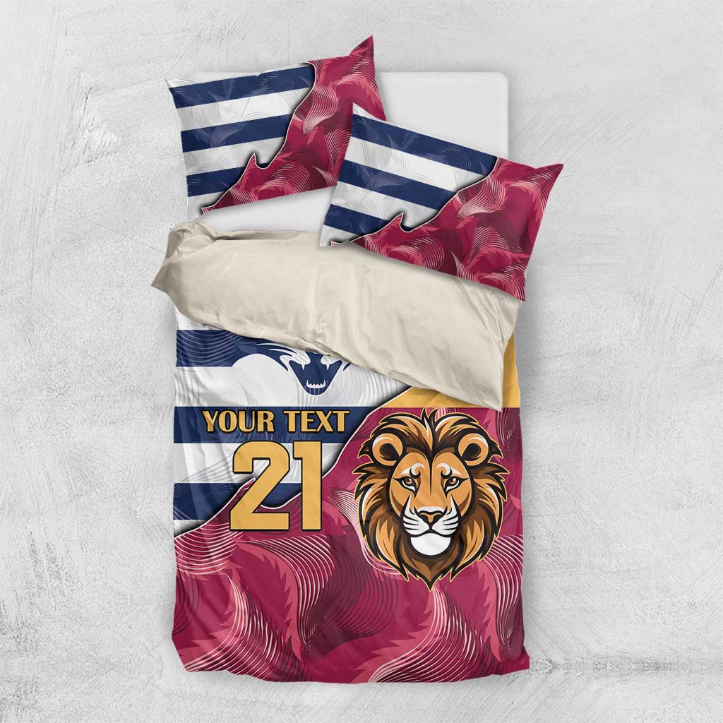 Brisbane-Geelong Football Custom Bedding Set Cracked Metal Style