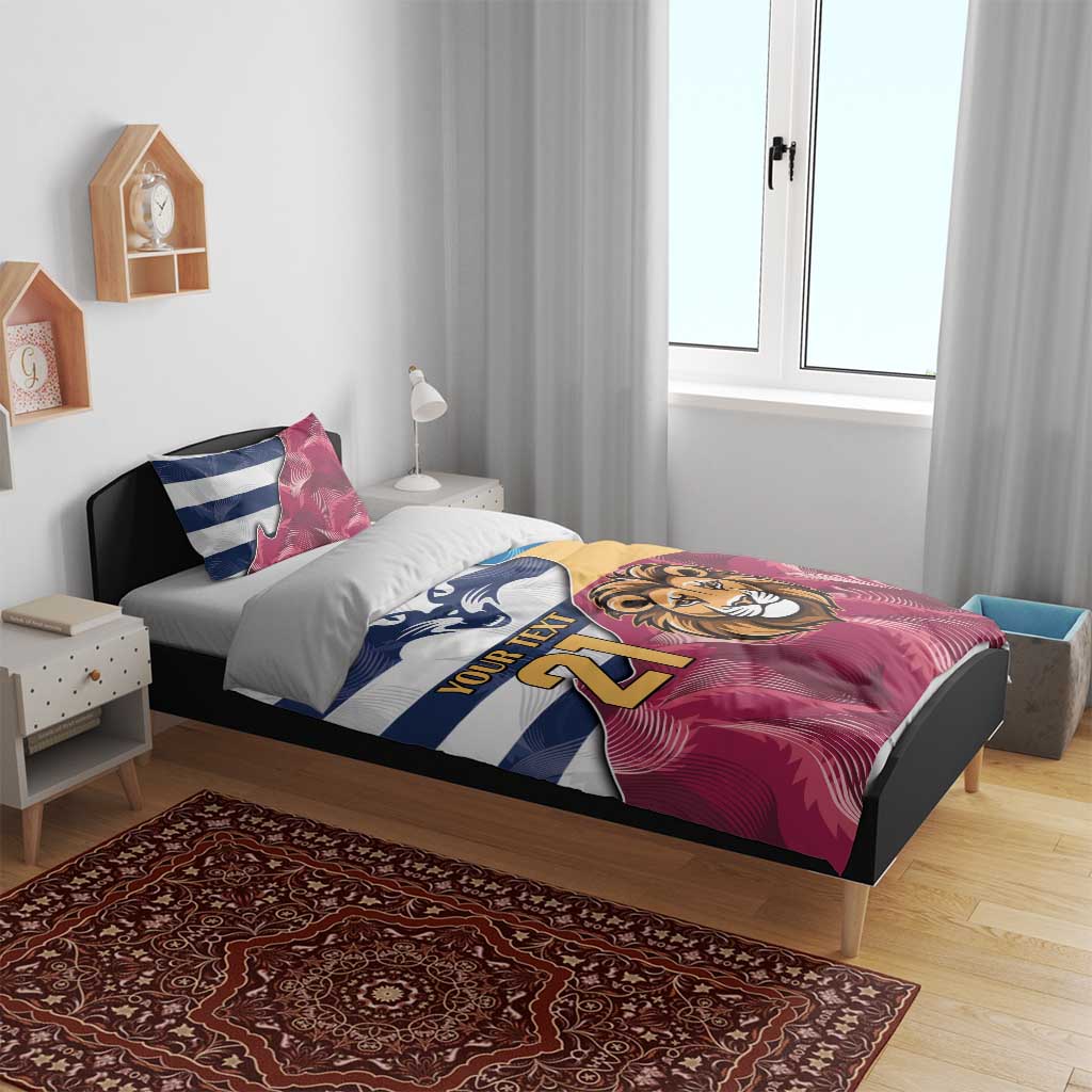 Brisbane-Geelong Football Custom Bedding Set Cracked Metal Style