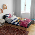 Brisbane-Geelong Football Custom Bedding Set Cracked Metal Style