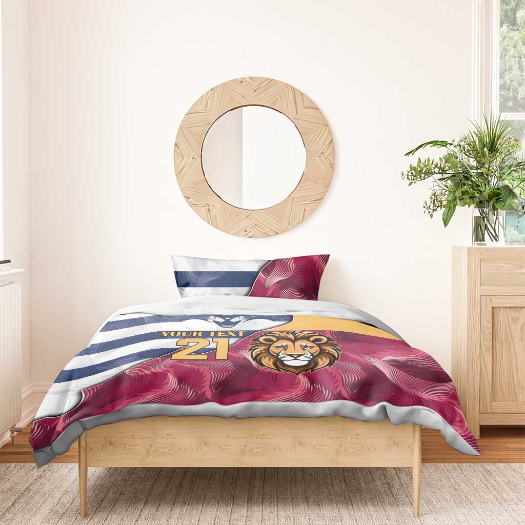 Brisbane-Geelong Football Custom Bedding Set Cracked Metal Style