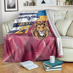 Brisbane-Geelong Football Custom Blanket Cracked Metal Style