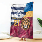 Brisbane-Geelong Football Custom Blanket Cracked Metal Style