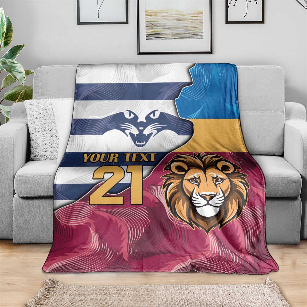 Brisbane-Geelong Football Custom Blanket Cracked Metal Style