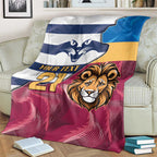 Brisbane-Geelong Football Custom Blanket Cracked Metal Style