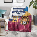 Brisbane-Geelong Football Custom Blanket Cracked Metal Style