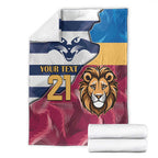 Brisbane-Geelong Football Custom Blanket Cracked Metal Style