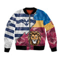 Brisbane-Geelong Football Custom Bomber Jacket Cracked Metal Style