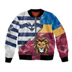 Brisbane-Geelong Football Custom Bomber Jacket Cracked Metal Style